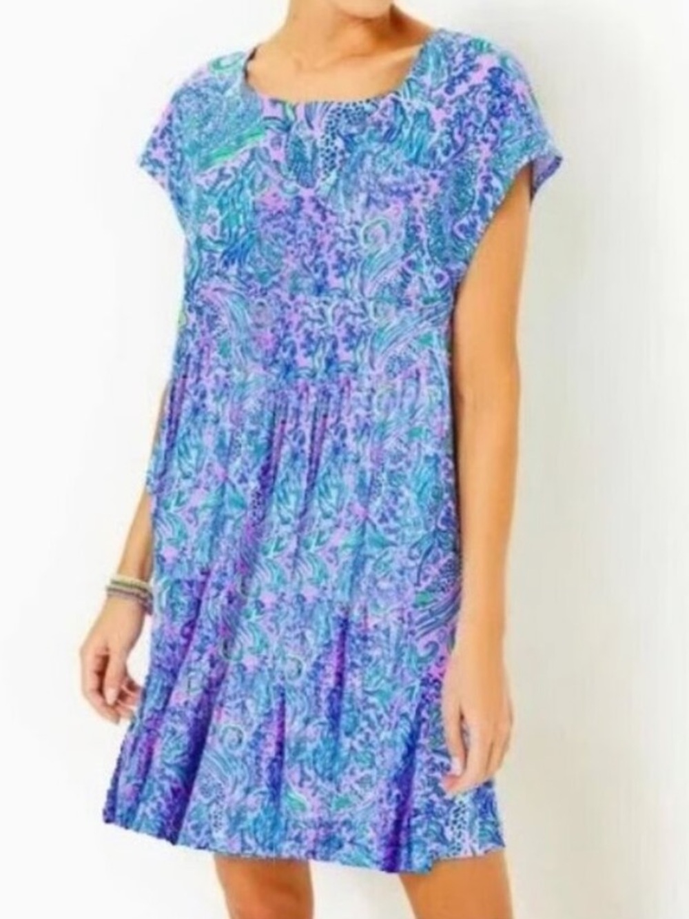 NWOT Lilly Pulitzer Sz XL Geanna Dress Medium Lilac Rose We Mermaid It